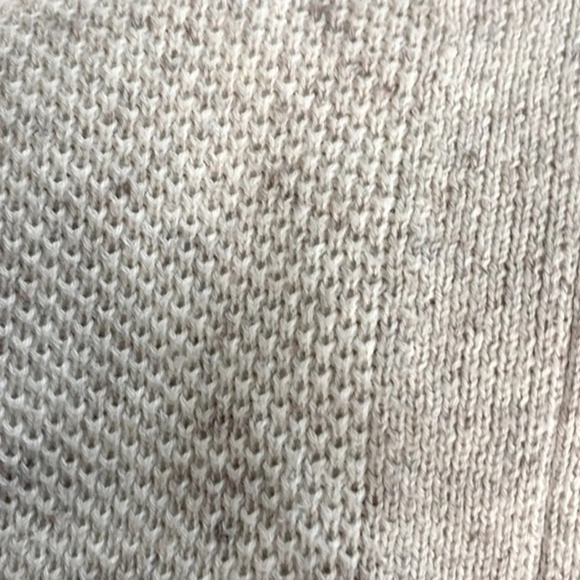 Lou & Grey Cream Knit Preppy Marled Textured V-Neck Coquette Pullover Sweater S - Picture 8 of 8